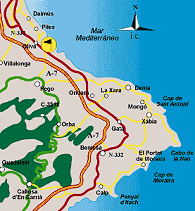 Oliva Nova GC Travel Map